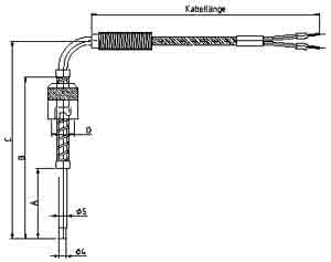 Winkel-Einsteck-Thermoelemente mit Bajonettverschluss