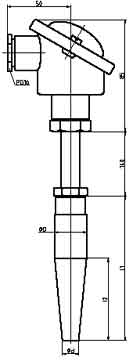 Einschweiß-Thermoelemente Form DS nach <br>DIN 43767 für hohe Drücke, schnellansprechend