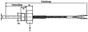 Einschraub-Widerstandsthermometer mit Anschlussleitung